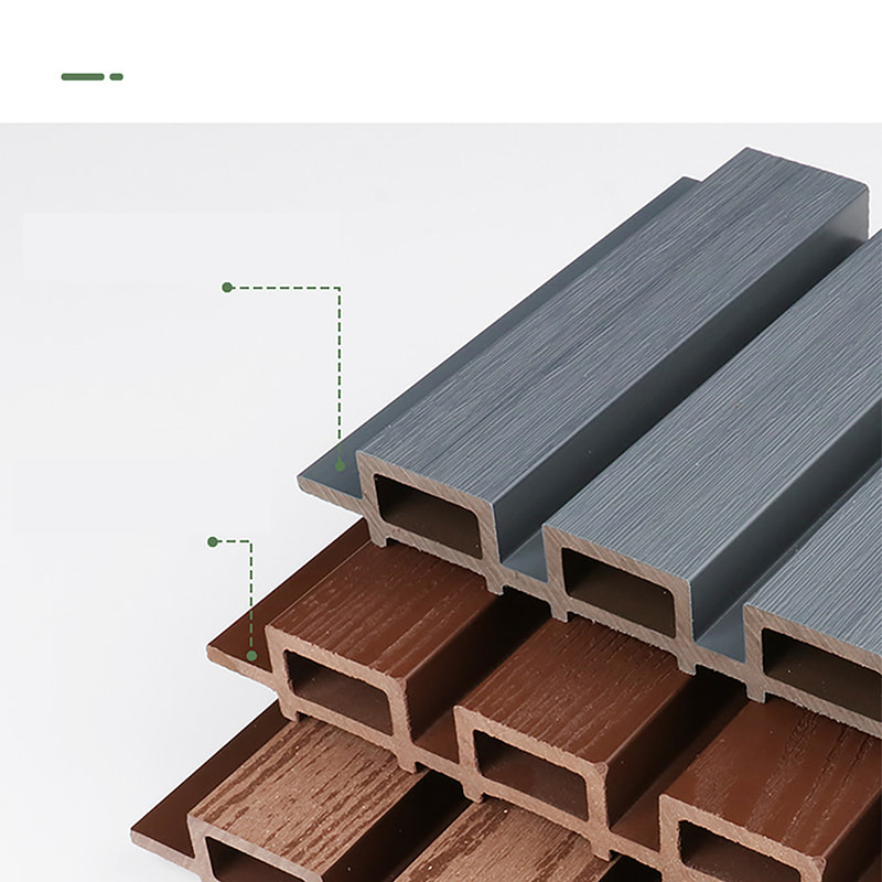 Vodootporna PVC WPC žljebasta zidna ploča s protukliznom brušenom rešetkom Vanjski letvičasti zid za vanjske i kupaonske fasade