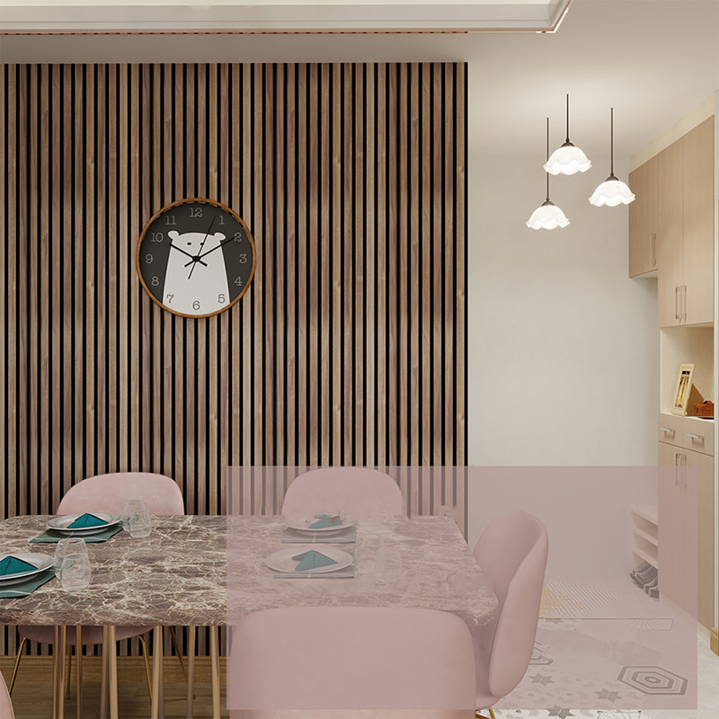 WPC Zidna dekoracija Akupanel 3D dizajn interijera Poliesterski akustični paneli Drvena letvica za zvučnu izolaciju Akustični zidni paneli