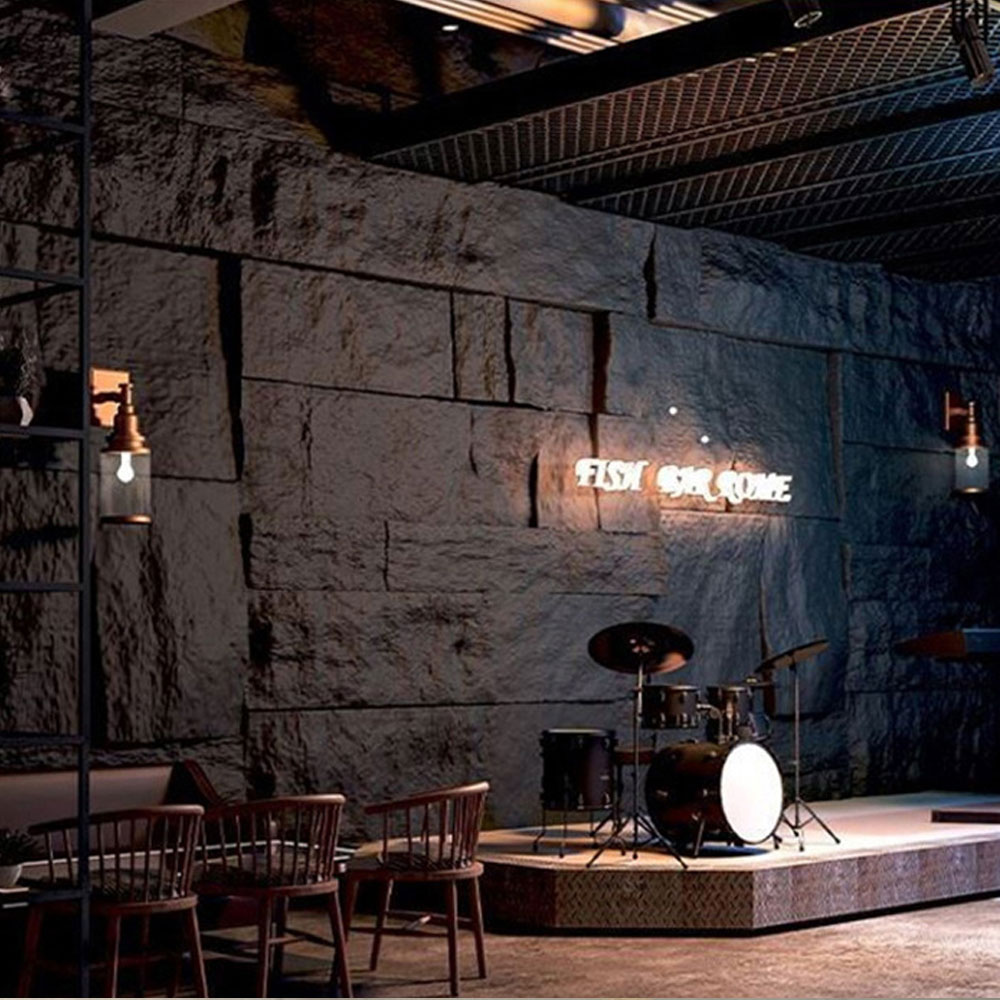 60*30 cm ukrasni ukras od furnira od umjetnog poliuretana od pu kamena, zidna ploča od umjetnog kamena za dom