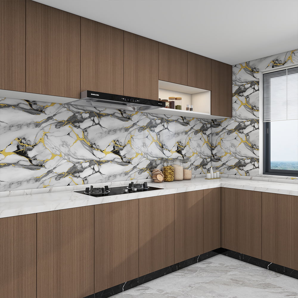 Moderna visokosjajna mramorna tapeta u roli PVC samoljepljiva vodootporna unutarnja dekoracija doma Naljepnica od mramorne ploče
