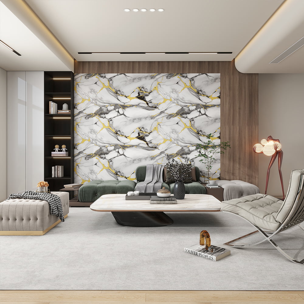 Moderna visokosjajna mramorna tapeta u roli PVC samoljepljiva vodootporna unutarnja dekoracija doma Naljepnica od mramorne ploče